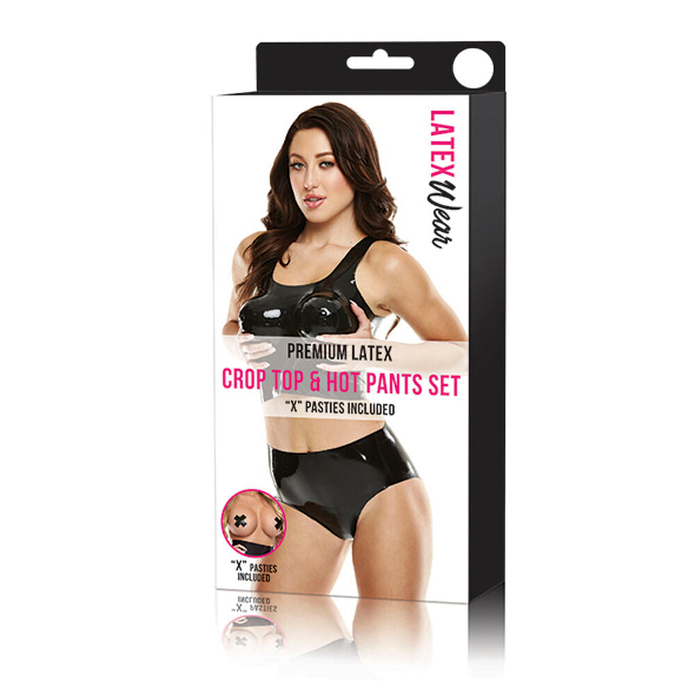 Pleasure Kit Croptop & Hot Pants LatexWear Black